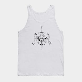 Skull Mask With A Sword Through The Mouth Tank Top